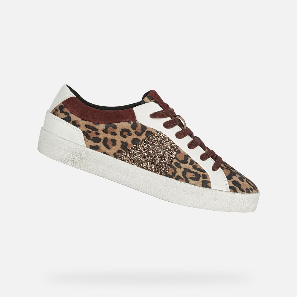 Geox Bayan Spor Ayakkabı Beyaz/Kahverengi - Warley - XPT-691842